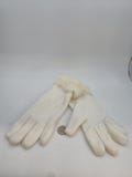 Women's vintage white fur winter gloves
