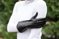 Women's Gloves - BLACK - silk lined - hairsheep leather