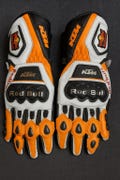 KTM Racing Motorcycle Gloves – Premium Leather Motorbike Riding Gloves for Men & Women, Protective Biker Gear