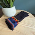 Vintage Inspired Aris Knit Gloves With Colorful Fair Isle Cuff