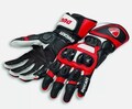 Ducati Racing Motorcycle Gloves – Red Black Leather Protective Moto GP Riding Gloves with Knuckle Armor