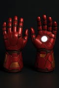Iron Man Inspired Leather Gloves – Premium Handmade Red & Gold with LED Light | Perfect Superhero Cosplay and Luxury Gift for Men and Women