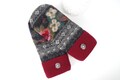 Upcycled SUEDE Palm Woman's felted wool sweater mittens ICELANDIC DESIGN polartec fleece lined warm mittens size  L