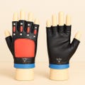 Cad Bane Inspired Half Finger Leather Gloves | Star Wars Cosplay Accessories | Black Red Blue Steampunk Costume Gloves for Men & Women