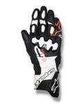Alpinestars GP Pro R3 Motorcycle Racing Gloves – Leather Protective Biker Gloves with Knuckle Armor – Black White Red Track Riding Gear