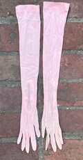 C. 1910 Light Pink silk opera gloves. Niagara Maid Brand. Six 6.5. Wearable.