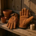 Mens Leather Work Gloves | Heavy Duty Cowhide Utility Gloves | Puncture Resistant, Heat Resistant, Flexible Grip for Gardening, Construction
