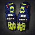 Suzuki fluorescent yellow and blue Motorcycle Racing Gloves | Premium Leather Motorbike Riding Gloves for Bikers