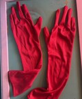 Red opera length gloves