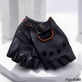 Half Finger Riding Gloves Genuine Leather Ventilation Holes and Compact Design,Genuine Leather,Winter Gloves,Driving Gloves,Fashion Gloves