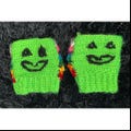 Handmade Crochet Rainbow Pumpkin Gloves