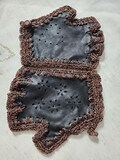 Leather driving fingerless gloves woman