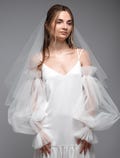 Detachable Tulle Sleeves: Light Ivory Wedding Gown Accessory. Bride Sleeves