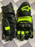 Alpinestars Racing Leather Gloves Handmade Cowhide Motorcycle Gloves Men Biker Riding Gear with Protection Perfect Gift for Riders
